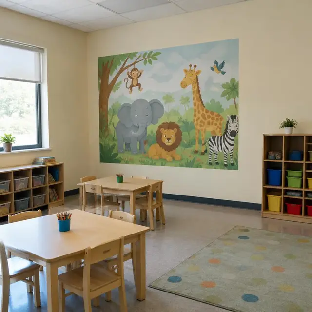 Wall mural for childcare centers