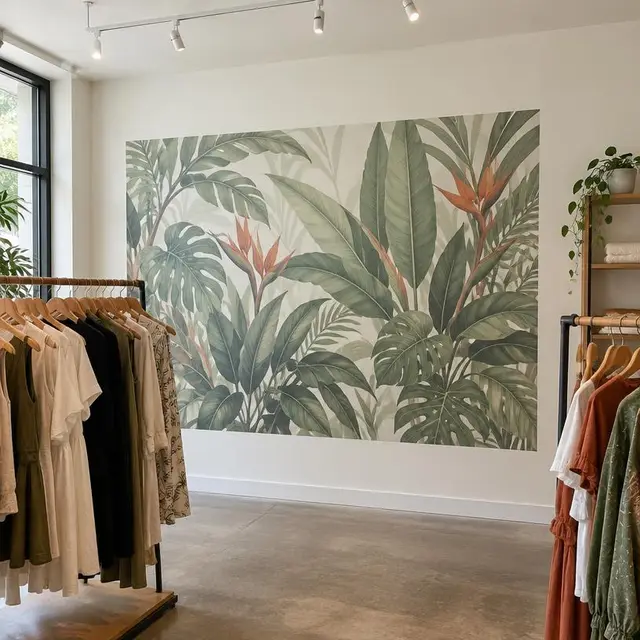 Wall mural for retail